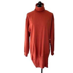 Young Fabulous & Broke Sweater Dress Womens Size Large Asymmetrical Zip Orange