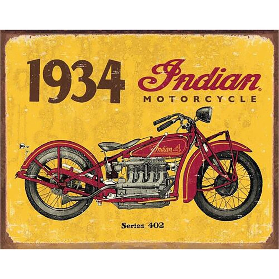 Tin Signs Decorative Sign '1934 Indian Motorcycles' Size 16" .5" TSN1929