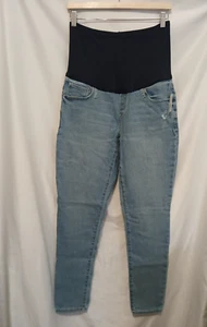 GAP Maternity Easy Leggings 10/30P Blue Slim Leg Denim Distressed - Picture 1 of 12