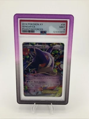 2014 POKEMON XY PHANTOM FORCES #34 GENGAR EX PSA 9 - Image 1 of 2