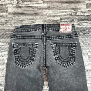 True Religion Johnny Big T Gr. 24 Faded Black Stretch Denim Vintage Y2K Jeans - Bild 1 von 9