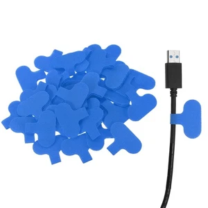 Etichette per Cavi, 40Pcs Etichette per Cavi Impermeabili Etichette per Fili Scrivibili, Blu - Foto 1 di 7