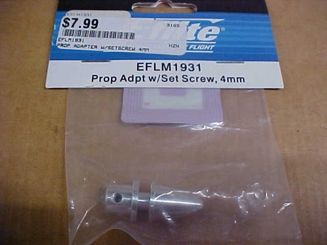 E-FLITE AIRPLANE PART - EFLM1931 = PROP ADAPTER W/SET SCREWS, 4MM (NEW) - Image 1 of 1