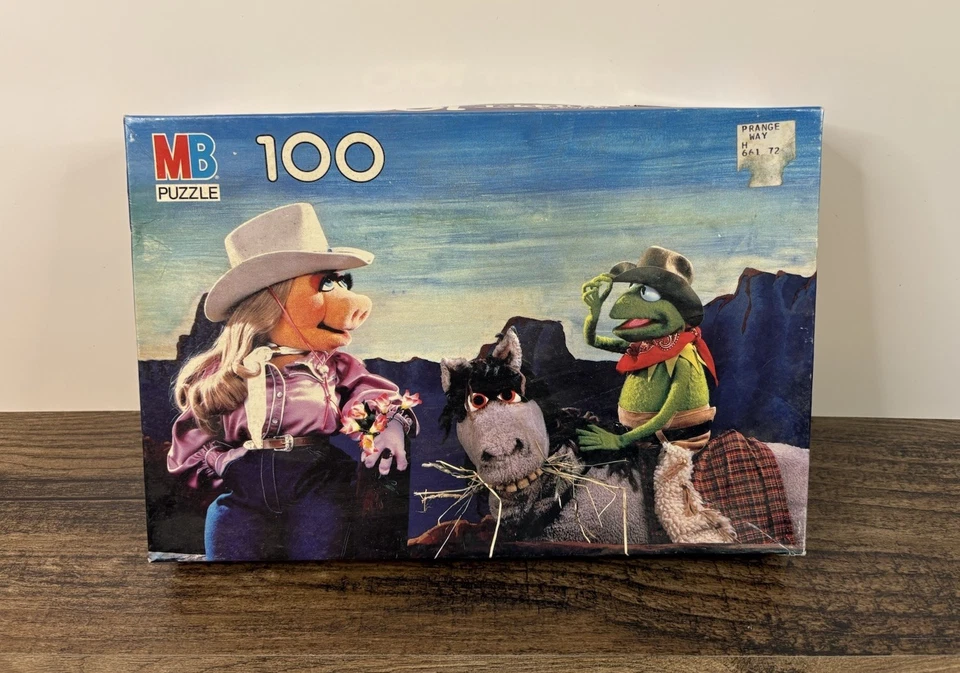 Rompecabezas vintage de 100 piezas de los Muppets Piggy Kermit Western Cowboy Horse 1981 Foto 1 de 4