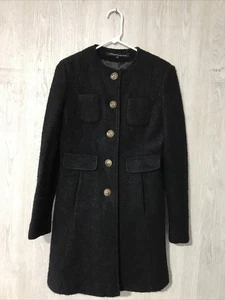 Chaquetón para caminar Kenneth Cole New York mezcla de lana negro suave de lujo talla 2 - Imagen 1 de 4