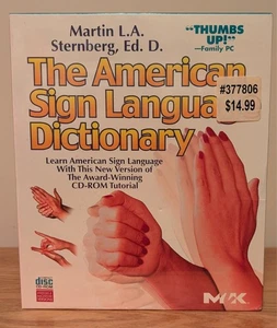 The American Sign Language Dictionary By Martin L.A. Sternberg CD Rom PC - Foto 1 di 6