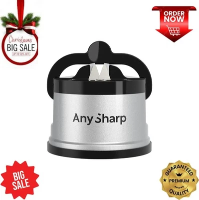 AnySharp Knife Sharpener, Hands-Free Safety, PowerGrip Suction