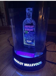 VTG Absolut Kurant Spinning Bottle Black Light Advertising Rare Motion Display - Picture 1 of 13