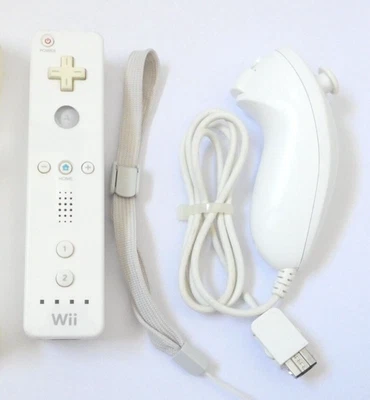MANETTE NINTENDO WIIMOTE JEU CONSOLE WII AVEC NUNCHUK ET DRAGONE OFFICIEL TESTE - Photo 1/4
