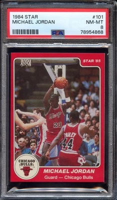 1984 Star Michael Jordan #101 - HOF Rookie RC - PSA 8 NM-MT - Image 1 of 2