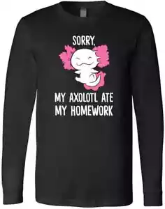 Sorry My Axolotl Ate My Homework Humor Axolotl Rare Sea Animal T-Shirt - Picture 1 of 3