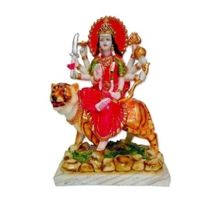 Multicolor, Marble Dust Goddess Maa Durga  Statue ( Size: 8 Inches ) - Picture 1 of 6
