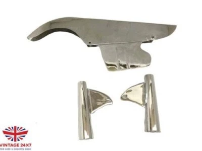 APTO PARA BSA A7 A10 ESTRELLA DORADA CROMADA NUEVA CUBIERTA DE CADENA + JUEGO DE HORQUILLAS Foto 1 de 4