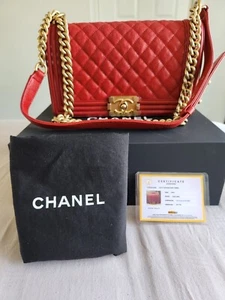 Caviar Leather Chanel Le Boy Bag- Medium - Picture 1 of 11