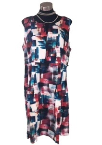 Basque Designer Women's Dress Size 18 Multicoloured Geometric Sleeveless - Picture 1 of 7