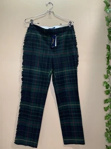 Polo Ralph Lauren Damen Karo Fransen Naht Hose, Tartan, 2 Wollmischung - Bild 1 von 5