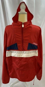 Large Spyder Jacket Lightweight Vintage Packable Windbreaker Red White Blue Rain - Picture 1 of 12