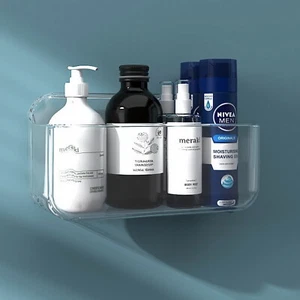Floating Shelf Bathroom Shower Caddy Wall Storage Shelf DIY Kitchen Shelf Holder - Picture 1 of 15