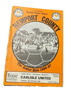 NEWPORT COUNTY V CARLISLE UNITED - DIVISION THREE - 28/10/1986 - Picture 1 of 1