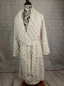 Soft Surroundings women's tie front belted robe faux fur size large pockets b7 - Picture 1 of 11