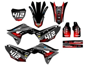 2017-2018 CRF 450 R SURGE Black Senge Graphics Kit Compatible with Honda - Picture 1 of 10