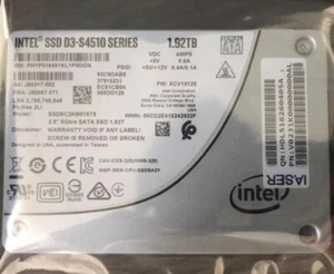 1.92TB Intel S4510 6Gb/s 2,5" Solid State Drive SATA III Internal SSD - Picture 1 of 3