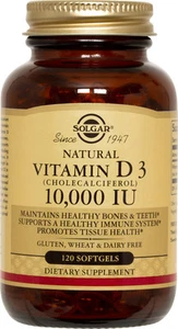 Solgar Vitamin D3 Cholecalciferol 10,000 IU 120 Softgels - Picture 1 of 1