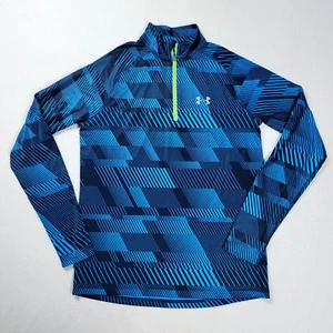Under Armour All Season Gear Fitted Shirt Men's Medium Blue 1/2 Zip Pullover - Picture 1 of 13