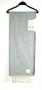 Nido Notte Italia Soft Green Herringbone Soft Throw Halstuch Fransen 51x67 NEU - Bild 1 von 4