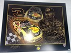Dale Earnhardt Sr Autographed Sam Bass signed 23" X 30" Print - COA! Nascar HOF!