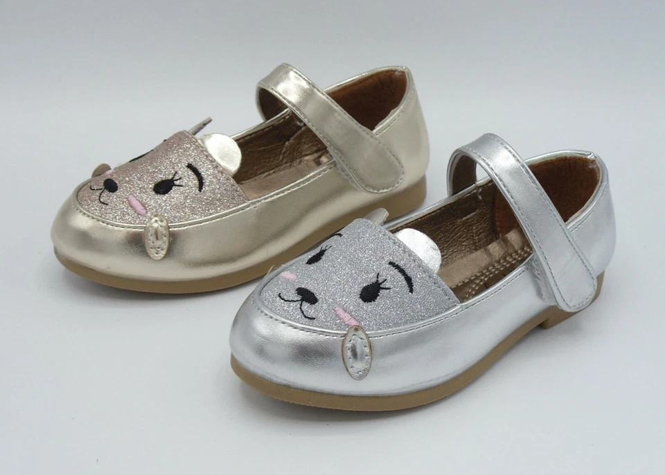 New Girl's Cute Cartoon Cat Face Mary Jane - Image 1 of 1