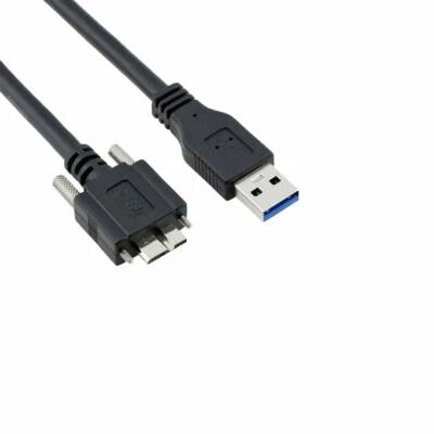 1M USB 3.0 A type Male to USB 3.0 Micro B Male Cable with Mount panel Screws - Image 1 of 2