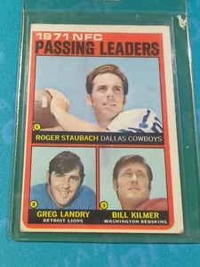 1972 ROGER STAUBACH 1971 PASSING LEADERS Poor Wear And Writing On Back See Pics - Picture 1 of 4