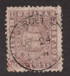 1862-65 British Guiana - Sc# 27 - 12¢ Sailing Ship - Used postage stamp Cv$55 - Picture 1 of 1