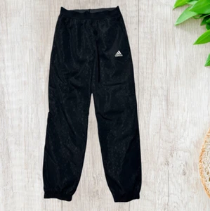 Adidas Girls Joggers Size L Black White Athletic Sporty Gym - Picture 1 of 9
