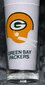 Vintage 1960-70's Green Bay Packers High Ball Drinking Glass 2-Bar Helmet 5.5" - Picture 1 of 6