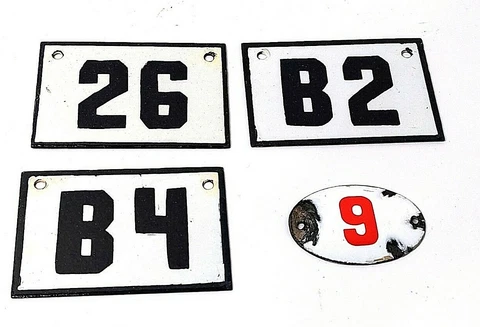 Enameled House Door Gate Number Soviet Vintage Door Metal Number Sign Plaques Cover