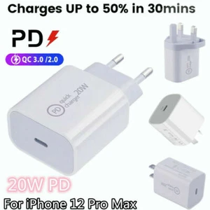 USB Charger C Pd 20W Cable Fast Compatible for IPHONE 12/12 Pro/12 Mini /11 - Picture 1 of 1