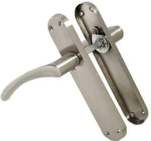 DOOR HANDLE SATIN FINISH - ARCHED HANDLES MODERN LATCH INTERIOR 1-15 PAIRS (D1) - Picture 1 of 12