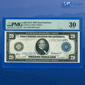 Fr.1011a 1914 $20 Twenty Dollars Federal Reserve Note San Fran, PMG VF 30 #17687 - Picture 1 of 3