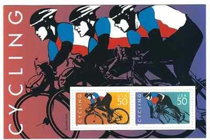 Scott #3119.. 50 Cent...Cycling...Souvenir Sheet of 2 - Picture 1 of 1