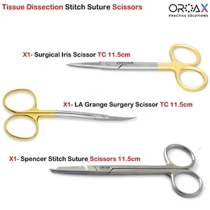 Tijeras de corte Spencer para sutura quirúrgica, veterinaria médica, La Grange - Picture 1 of 4
