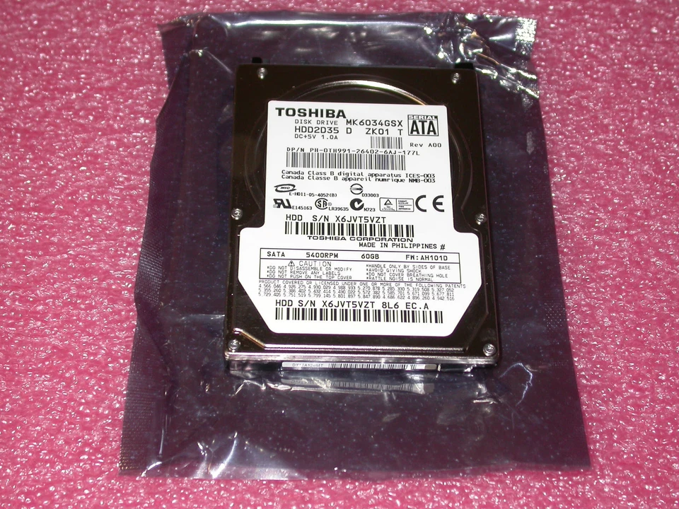 Toshiba MK6034GSX 60GB SATA/150 5400RPM 8MB 2.5" Laptop Hard Drive  - Image 1 of 1