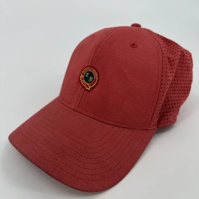 Crystal Downs Golf Hat Red Strapback Cap American Needle Polyester Water Repel - Image 1 of 4