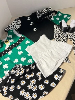 7 PC Mix & Match Blk, grn, white  Lot w/SHOES made  for 18" American Girl Doll - Image 1 of 4