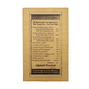 Old West Pub Fare Tavern Menu Parchment Paper Poster Bar Room Sign Western Decor - Picture 1 of 4