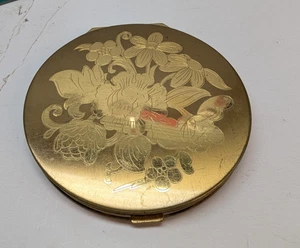 Wadaworth kompaktes Spiegelgehäuse goldfarben mit Blumen glänzend 4 Zoll - Bild 1 von 10