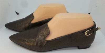 MOCASINES PLANOS NINE WEST CUERO METALIZADO TALLA 7 NWANDSEY Foto 1 de 4