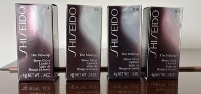 Makeup bulk Shiseido The Makeup Sheer Gloss Lipstick x4 Shade S3, S6, S10, S11 - image 1 of 4