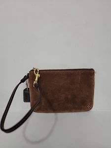 Coach kleine braune Wildlederhandtasche Handtasche 3 x 5 Reißverschluss Münzkartenetui Handtasche  - Bild 1 von 8